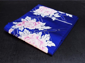 Пояс оби "Цветы на синем", для женского кимоно